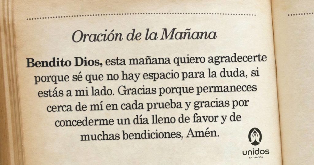 Oración de la mañana para el 2 de Enero