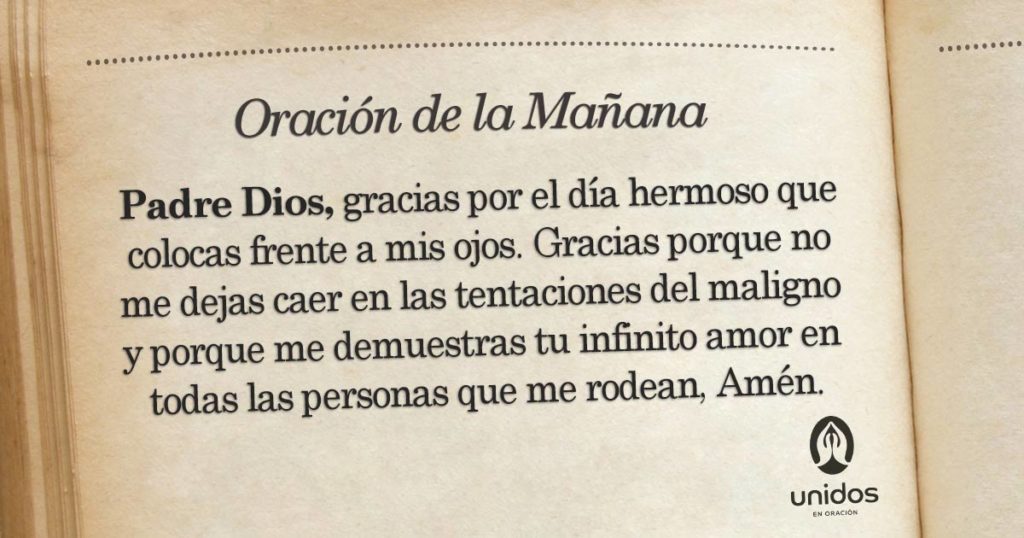 Oración de la mañana para el 3 de Enero