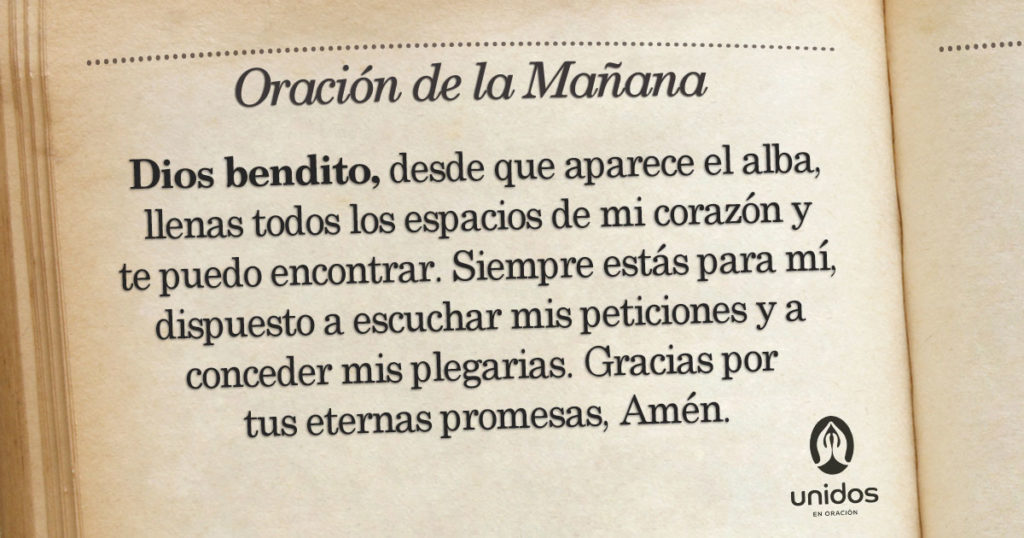 Oración de la mañana para el 8 de Enero