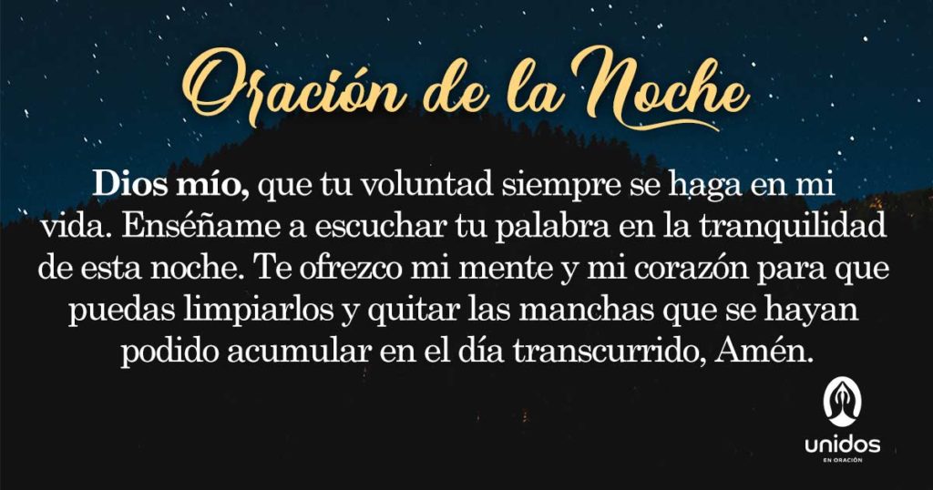 Oración de la noche para el 8 de Enero