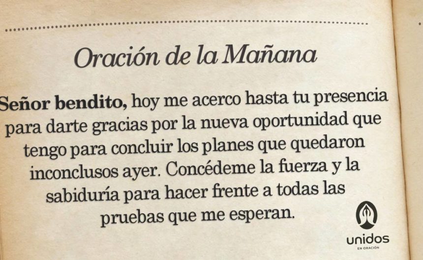 Oración de la mañana para el 20 de Febrero