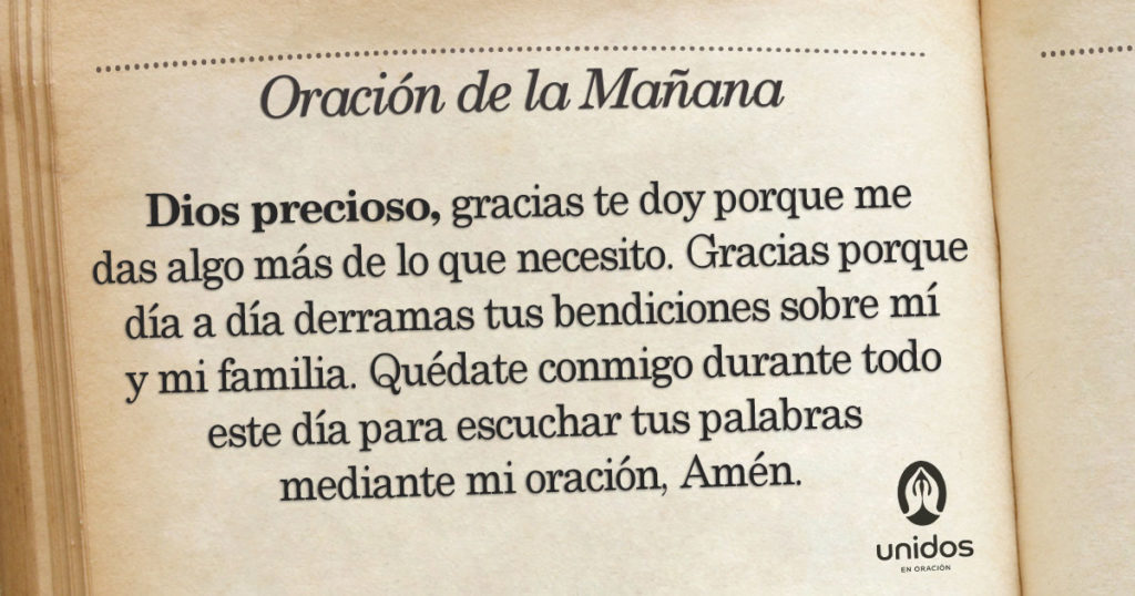 Oración de la mañana para el 22 de Enero