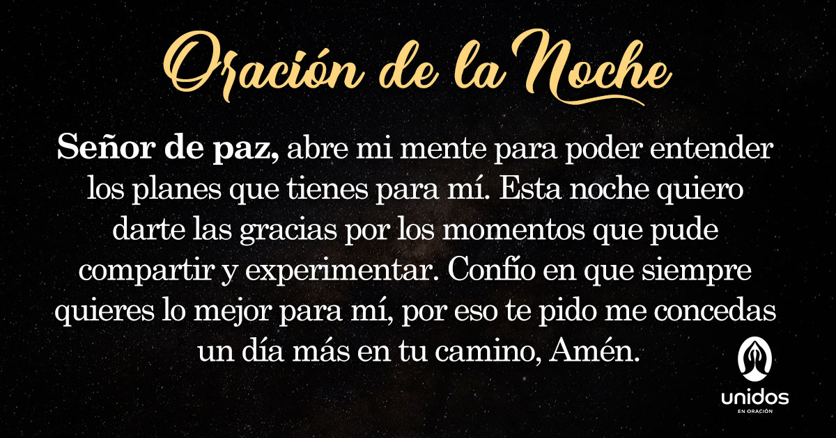 Oración de la noche para el 14 de Enero