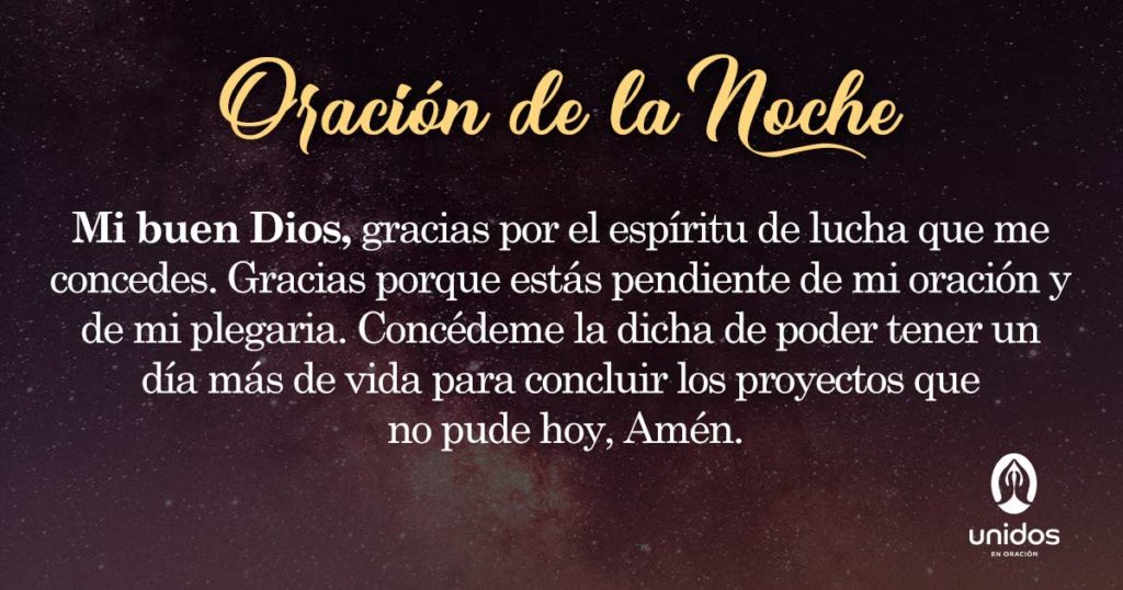 Oración de la noche para el 26 de Enero