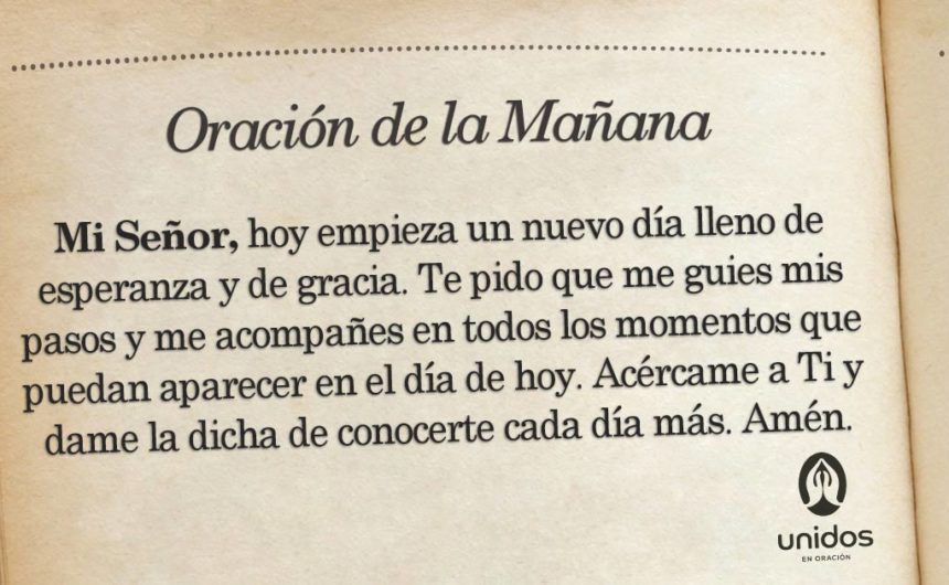 Oración de la mañana para 1º de Abril