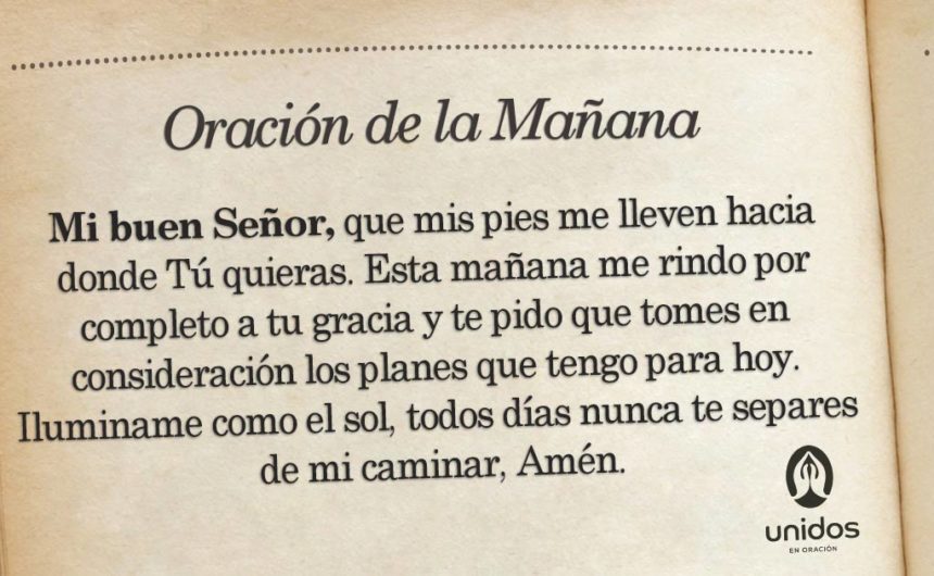 Oración de la mañana para 3 de Abril