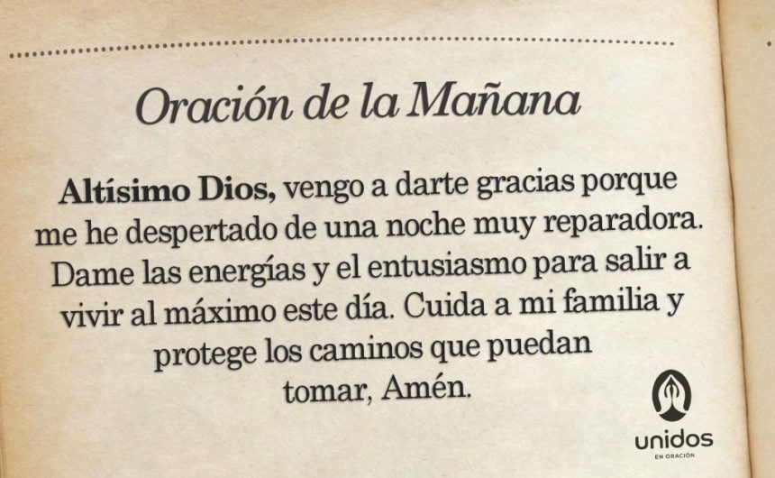 Oración de la mañana para 6 de Abril