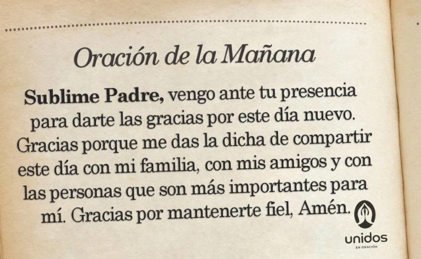 Oración de la mañana para el 09 de Marzo