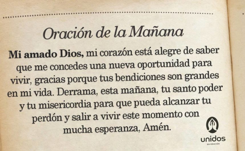 Oración de la mañana para 9 de Abril
