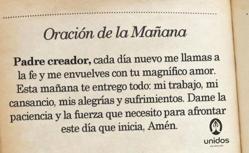 Oración de la mañana para el 18 de Marzo