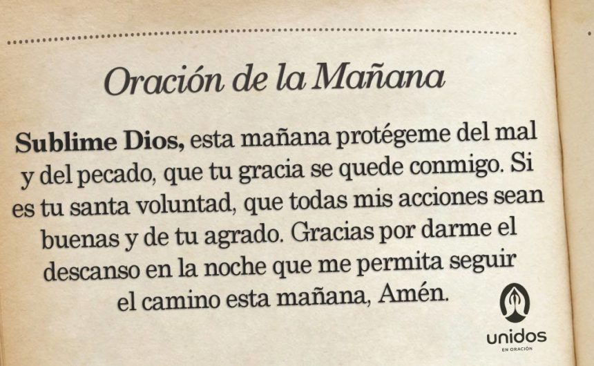 Oración de la mañana para el 20 de Marzo