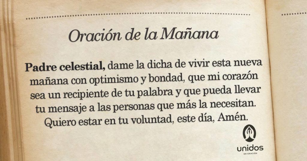 Oración de la mañana para el 25 de Marzo