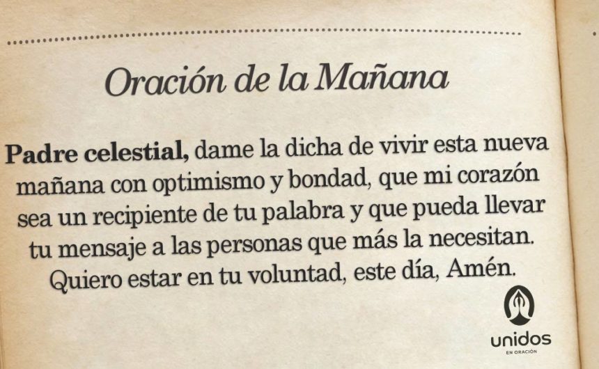 Oración de la mañana para el 25 de Marzo