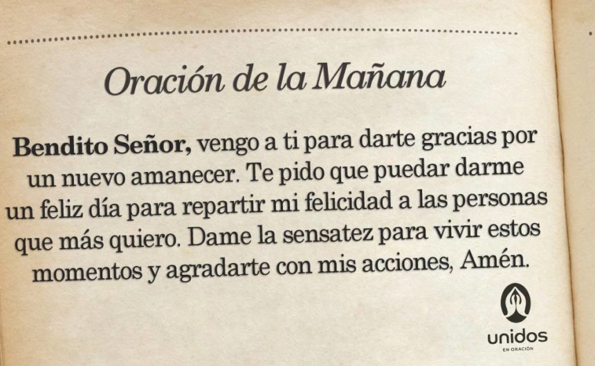 Oración de la mañana para el 27 de Marzo