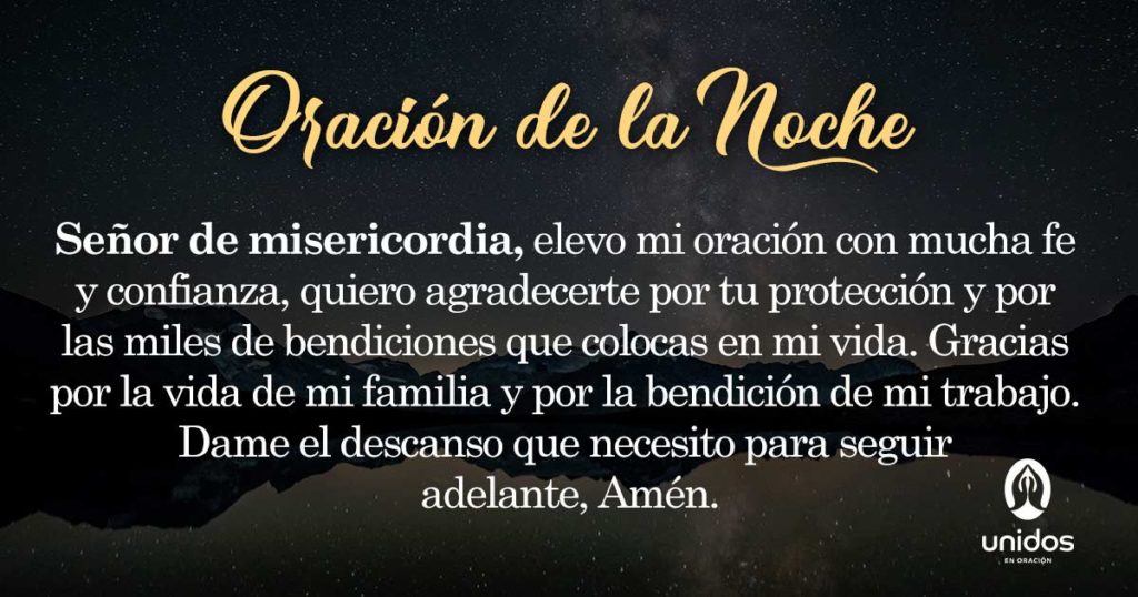 Oración de la noche para el 06 de Marzo