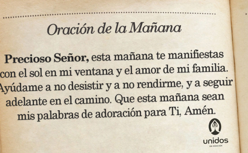 Oración de la mañana para el 1º de Mayo