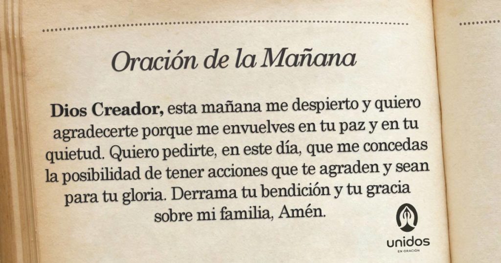 Oración de la mañana para el 1º de Junio