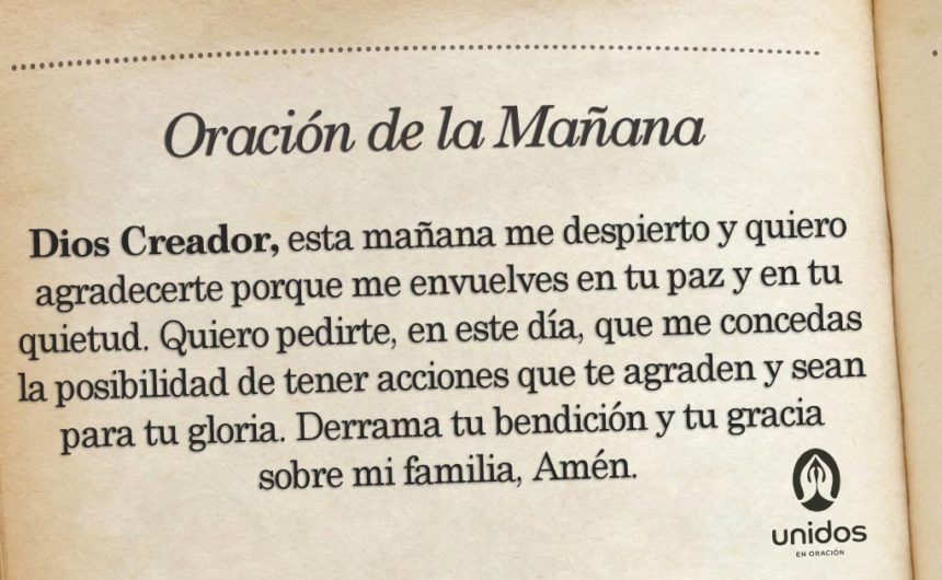 Oración de la mañana para el 1º de Junio