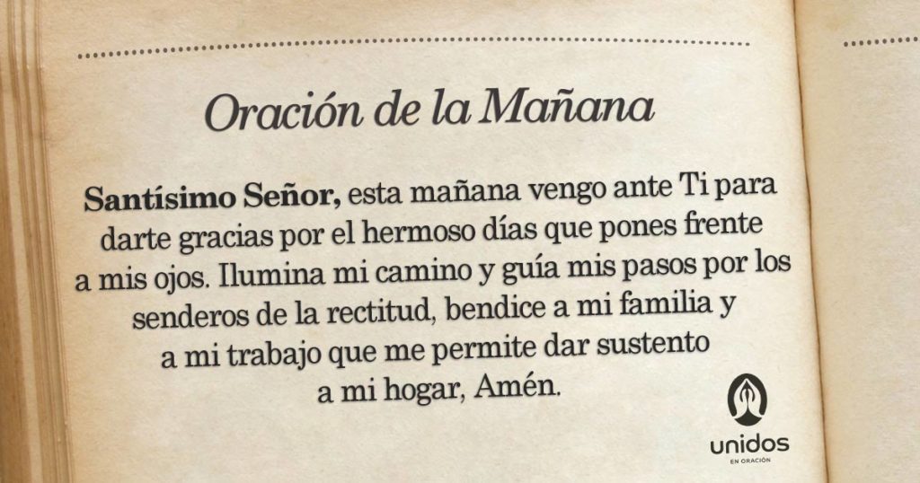 Oración de la mañana para el 2 de Julio