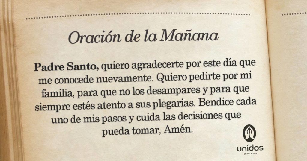 Oración de la mañana para el 05 de Junio