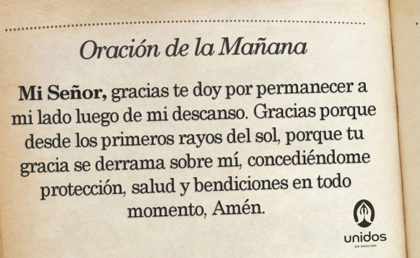 Oración de la mañana para el 06 de Mayo