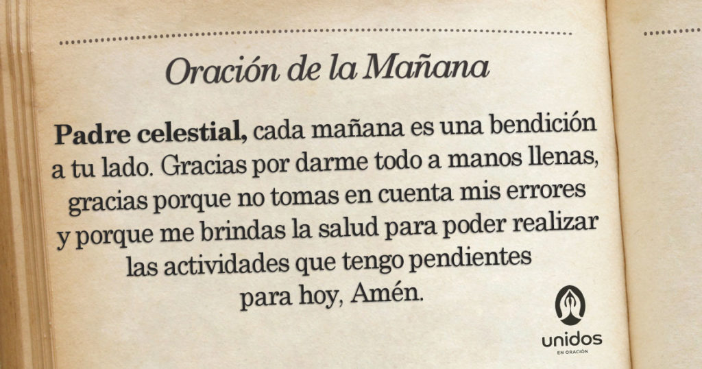 Oración de la mañana para el 12 de Mayo
