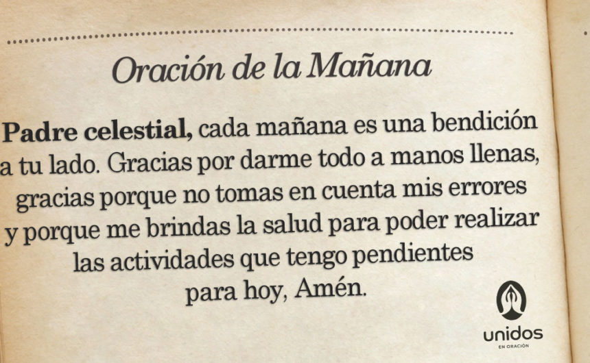 Oración de la mañana para el 12 de Mayo