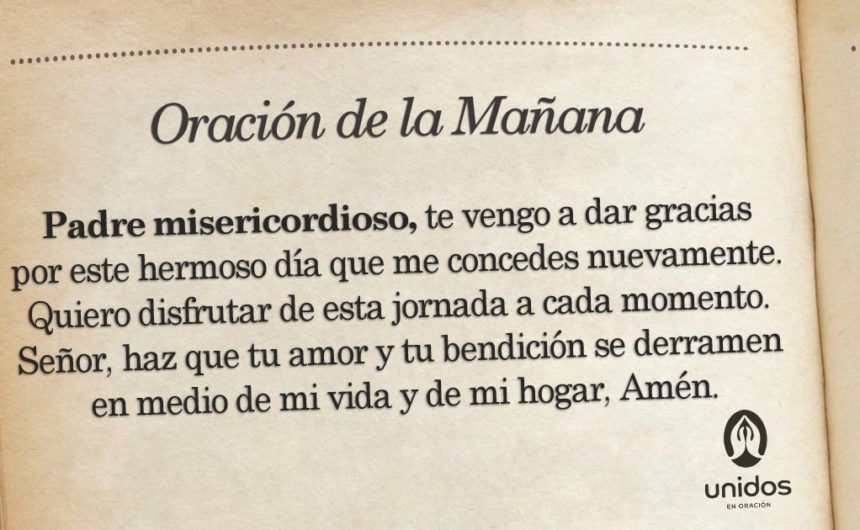 Oración de la mañana para el 15 de Mayo