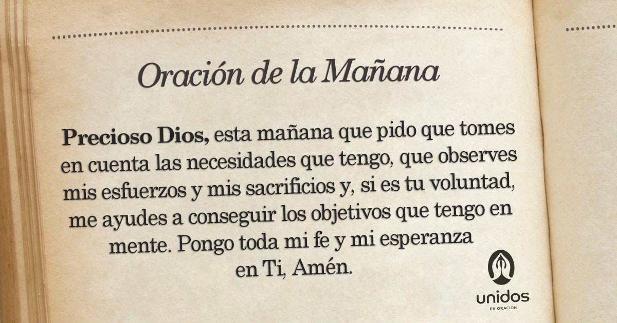 Oración de la mañana para el 16 de Mayo