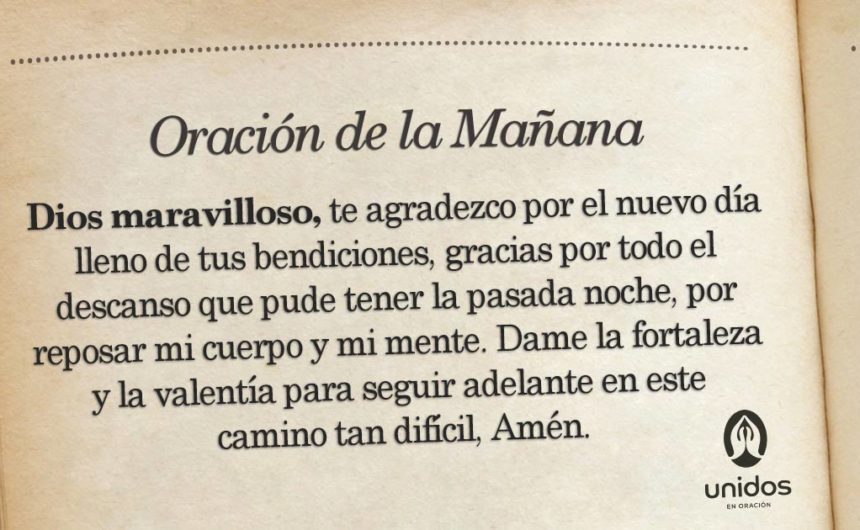 Oración de la mañana para 21 de Abril