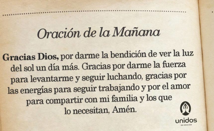 Oración de la mañana para 22 de Abril