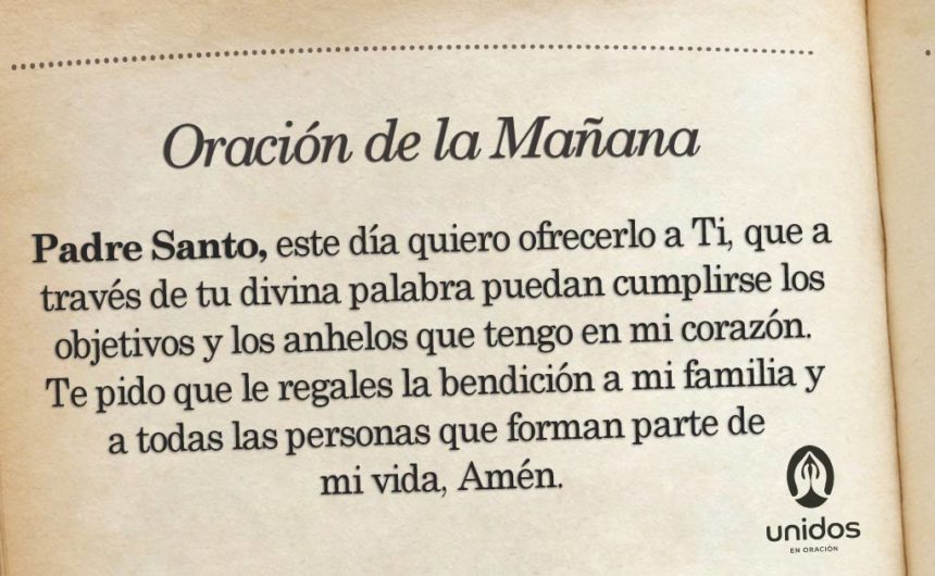 Oración de la mañana para el 27 de Junio