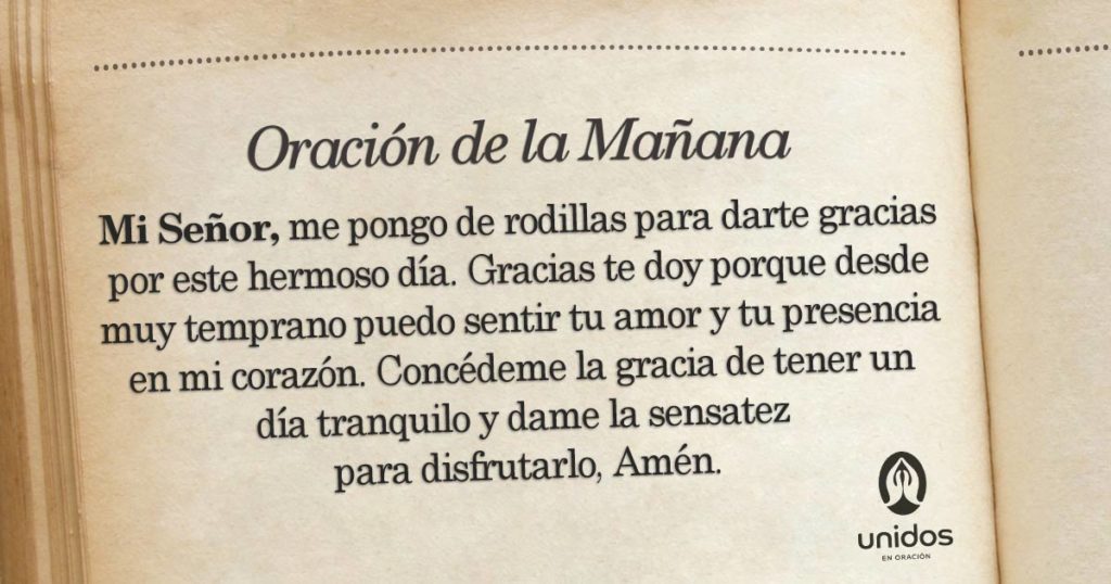 Oración de la mañana para el 30 de Mayo