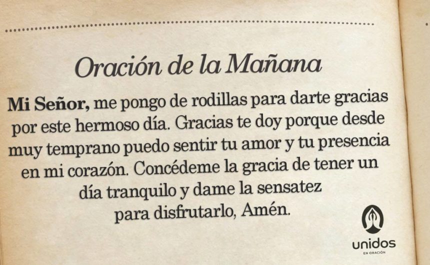 Oración de la mañana para el 30 de Mayo