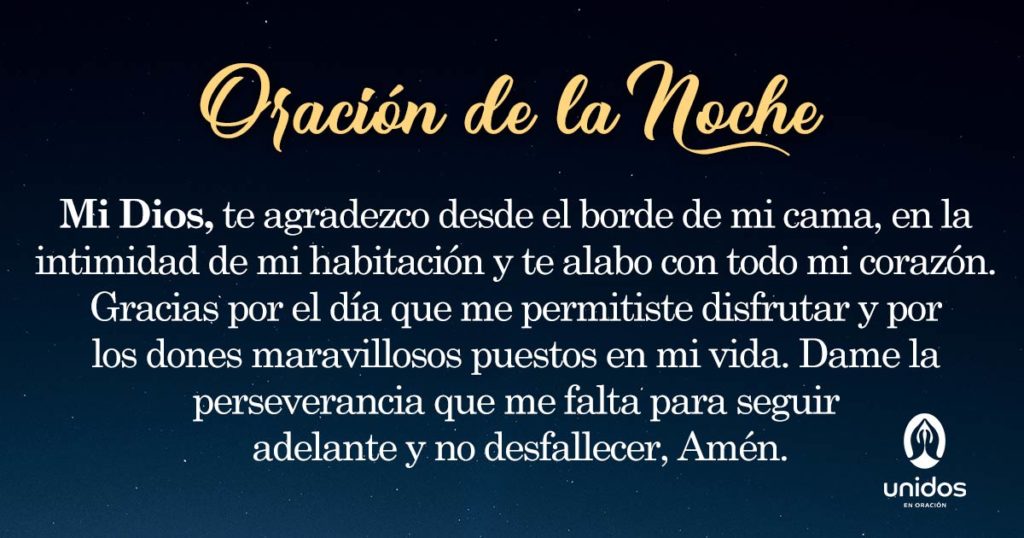 Oración de la noche para el 20 de Mayo