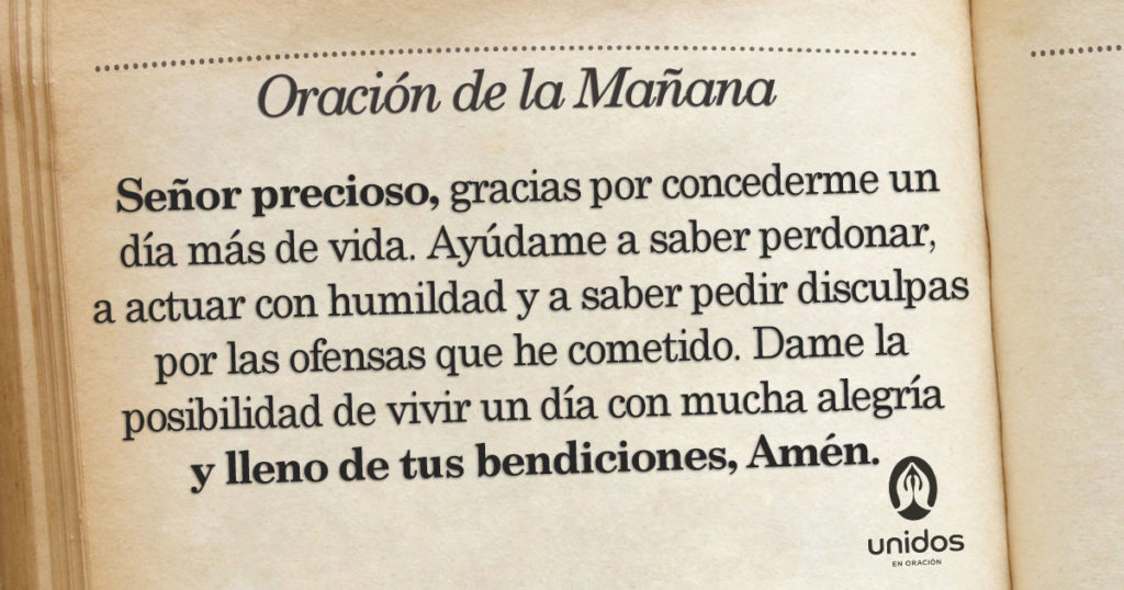 Oración de la mañana para el 1º de Agosto