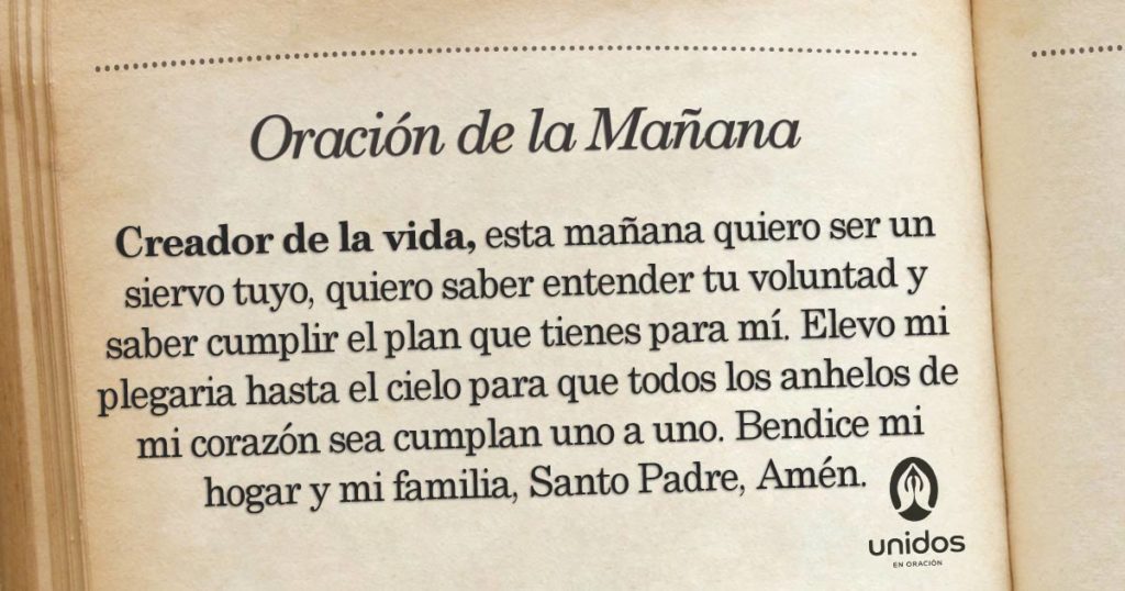 Oración de la mañana para el 18 de Julio