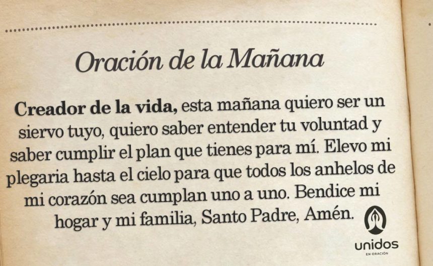 Oración de la mañana para el 18 de Julio
