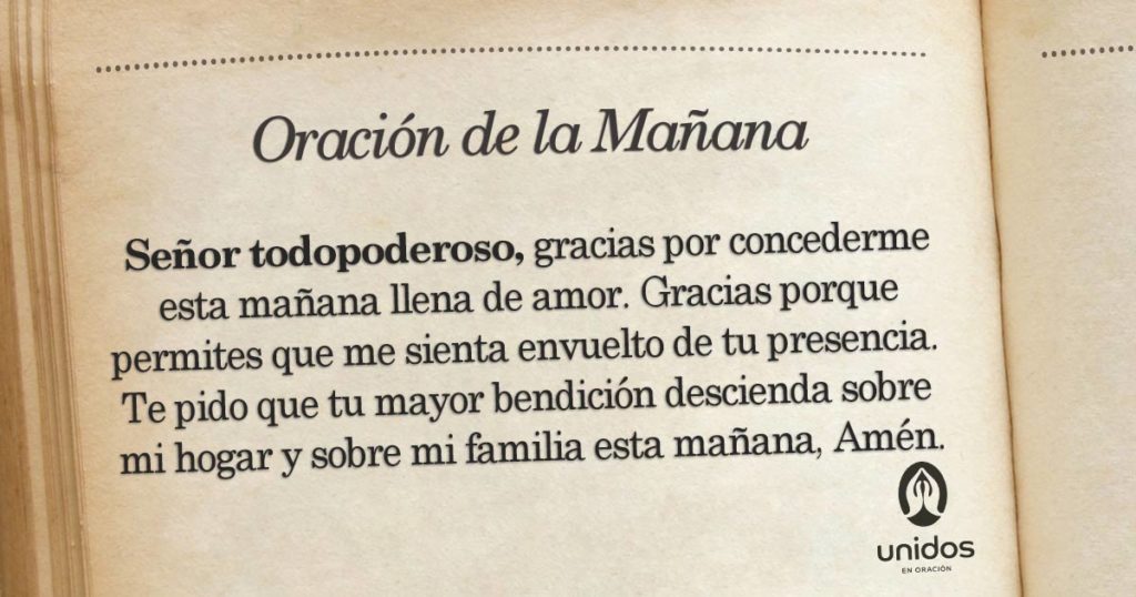 Oración de la mañana para el 20 de Julio
