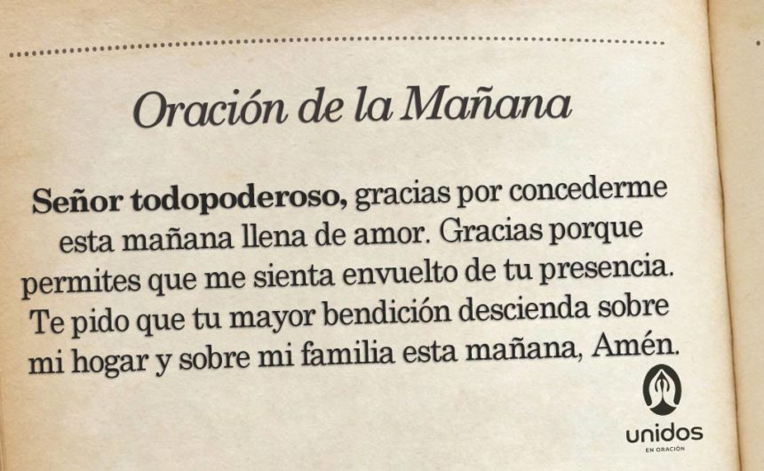 Oración de la mañana para el 20 de Julio