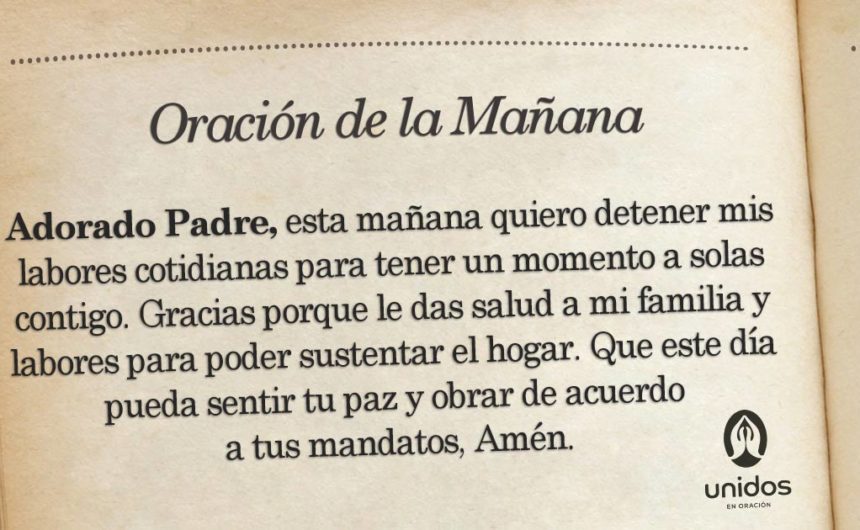 Oración de la mañana para el 21 de Julio