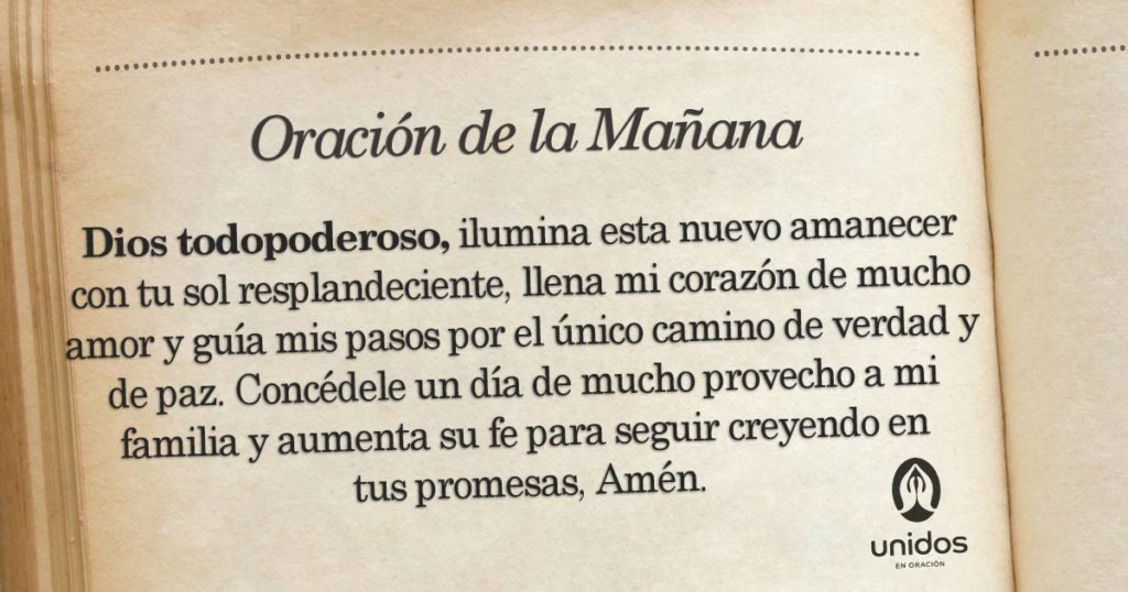 Oración de la mañana para el 22 de Julio