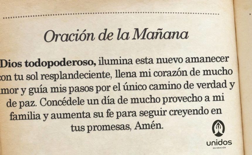 Oración de la mañana para el 22 de Julio