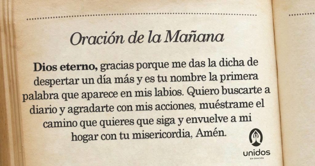 Oración de la mañana para el 30 de Julio
