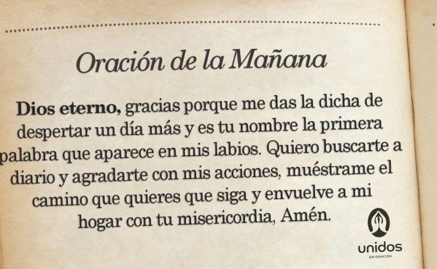 Oración de la mañana para el 30 de Julio