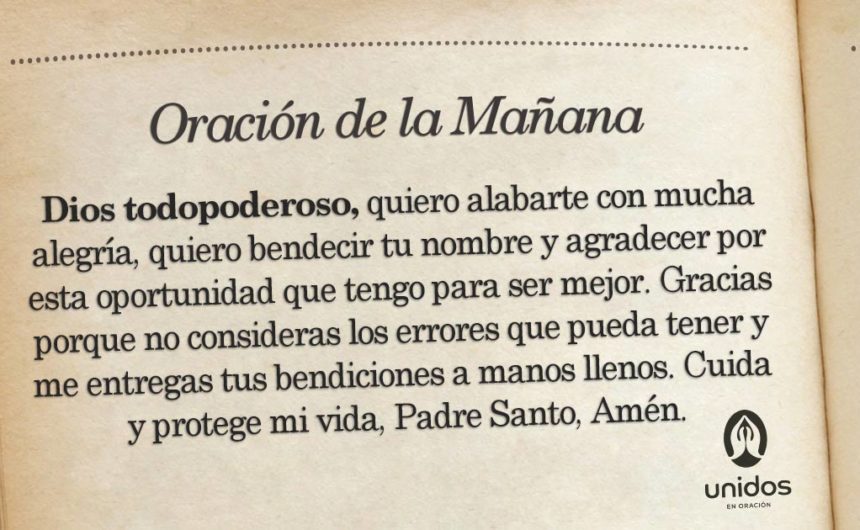 Oración de la mañana para el 03 de Julio