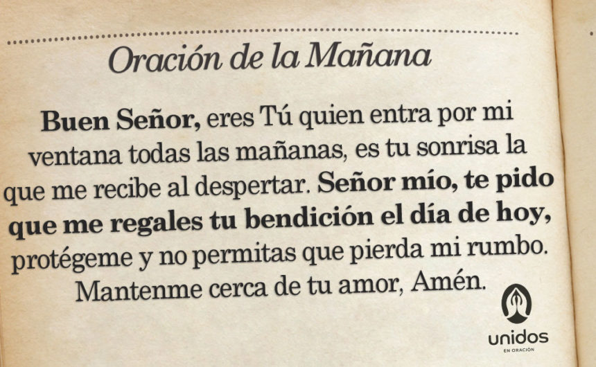 Oración de la mañana para el 3 de Agosto