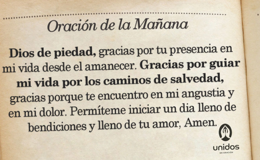 Oración de la mañana para el 4 de Agosto