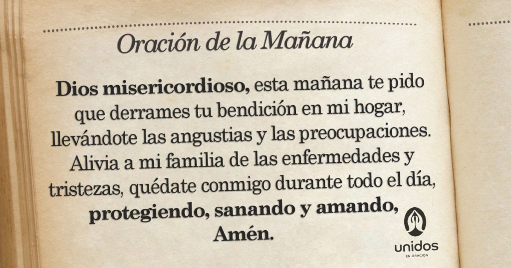 Oración de la mañana para el 06 de Agosto