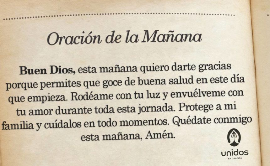Oración de la mañana para el 08 de Julio